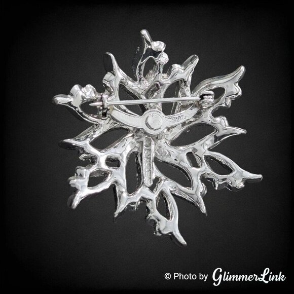 Vintage GERRY's Textured Dome Openwork Flower Silver Tone Brooch - Picture 6 of 10